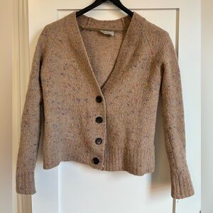 Everlane Speckled Tan Cardigan Sweater